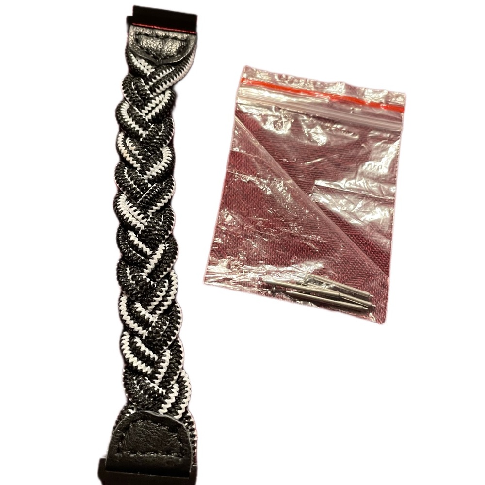 Braided Black and White Stretchy Adjustable Apple Watch Band